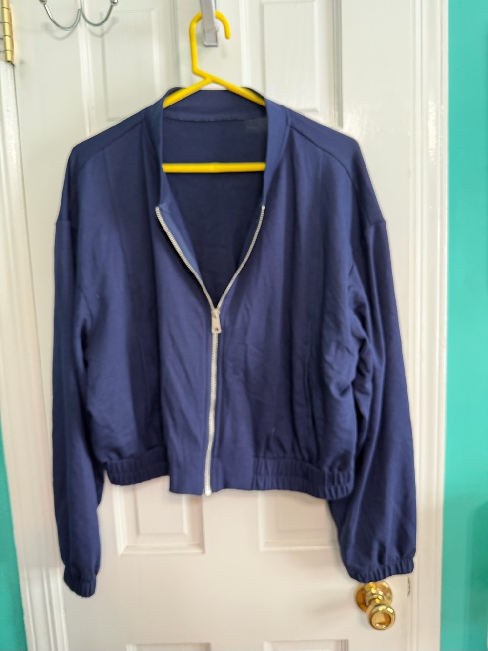Navy Zip-Front Bomber Jacket, NWIT, $25